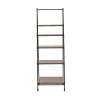 72 in. Black Wood Industrial 5 Shelf Shelving Unit by Litton Lane -Outlet Litton Lane Store black litton lane bookcases bookshelves 65589 64 1000