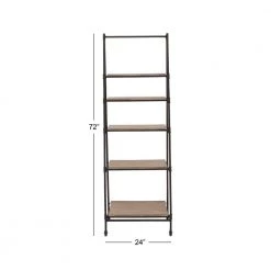 72 in. Black Wood Industrial 5 Shelf Shelving Unit by Litton Lane -Outlet Litton Lane Store black litton lane bookcases bookshelves 65589 76 1000
