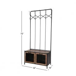 Black Metal Industrial Coat Rack by Litton Lane 24 Black Metal Industrial Coat Rack by Litton Lane -Outlet Litton Lane Store black litton lane coat racks 42977 76 1000