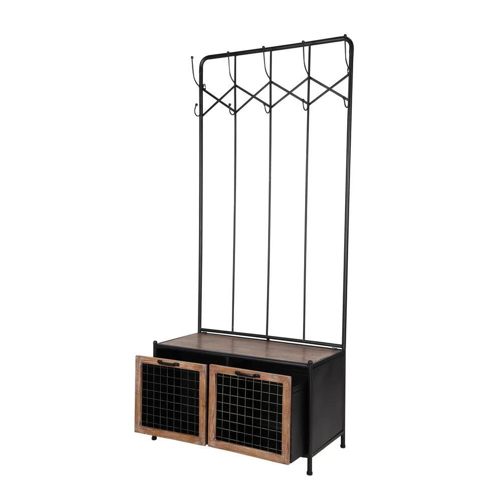 Black Metal Industrial Coat Rack by Litton Lane 7 Black Metal Industrial Coat Rack by Litton Lane - Image 5