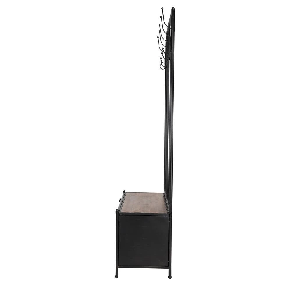 Black Metal Industrial Coat Rack by Litton Lane 4 Black Metal Industrial Coat Rack by Litton Lane - Image 2
