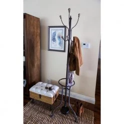 Black Metal Industrial Coat Rack by Litton Lane -Outlet Litton Lane Store black litton lane coat racks 43608 31 1000