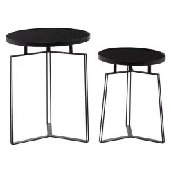 Black Metal Modern Accent Table (Set of 2) by Litton Lane
