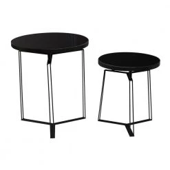 Black Metal Modern Accent Table (Set of 2) by Litton Lane 11 Black Metal Modern Accent Table (Set of 2) by Litton Lane -Outlet Litton Lane Store black litton lane coffee tables 16425 66 1000