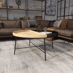 38 in. Black Round Metal Contemporary Coffee Table by Litton Lane -Outlet Litton Lane Store black litton lane coffee tables 92167 1f 1000