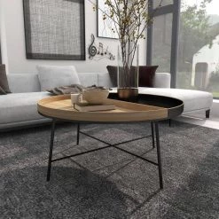 38 in. Black Round Metal Contemporary Coffee Table by Litton Lane -Outlet Litton Lane Store black litton lane coffee tables 92167 44 1000