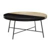 38 in. Black Round Metal Contemporary Coffee Table by Litton Lane