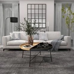 38 in. Black Round Metal Contemporary Coffee Table by Litton Lane -Outlet Litton Lane Store black litton lane coffee tables 92167 fa 1000