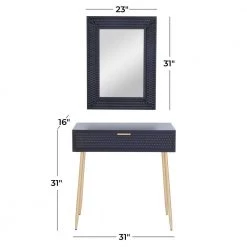 31 In. Black Wood Contemporary Vanity with Mirror (Set of 2) by Litton Lane -Outlet Litton Lane Store black litton lane console tables 040230 76 1000