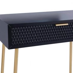 31 In. Black Wood Contemporary Vanity with Mirror (Set of 2) by Litton Lane -Outlet Litton Lane Store black litton lane console tables 040230 c3 1000