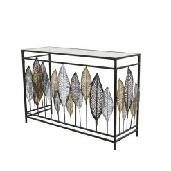 30 in. Black Metal Contemporary Console Table by Litton Lane