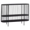 48 in. Black Oval Metal Narrow Birdcage Style 2 Shelf Console Table by Litton Lane
