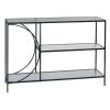 48 in. Black Rectangle Metal Industrial Console Table by Litton Lane -Outlet Litton Lane Store black litton lane console tables 43301 64 1000
