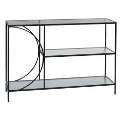 48 in. Black Rectangle Metal Industrial Console Table by Litton Lane