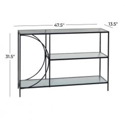 48 in. Black Rectangle Metal Industrial Console Table by Litton Lane 18 48 in. Black Rectangle Metal Industrial Console Table by Litton Lane -Outlet Litton Lane Store black litton lane console tables 43301 76 1000