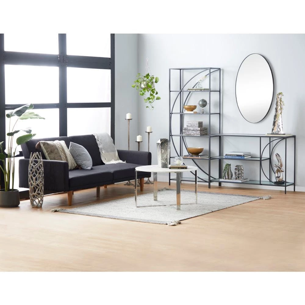 48 in. Black Rectangle Metal Industrial Console Table by Litton Lane 6 48 in. Black Rectangle Metal Industrial Console Table by Litton Lane - Image 4