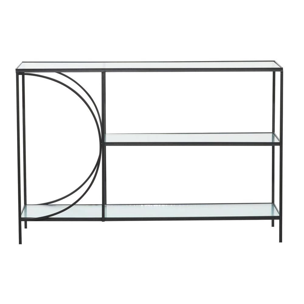 48 in. Black Rectangle Metal Industrial Console Table by Litton Lane 7 48 in. Black Rectangle Metal Industrial Console Table by Litton Lane - Image 5