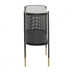 47 in. Black Oval Metal Mesh Side Panel 1 Shelf Console Table with Open Center Storage by Litton Lane -Outlet Litton Lane Store black litton lane console tables 43309 31 1000