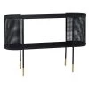 47 in. Black Oval Metal Mesh Side Panel 1 Shelf Console Table with Open Center Storage by Litton Lane 2 47 in. Black Oval Metal Mesh Side Panel 1 Shelf Console Table with Open Center Storage by Litton Lane -Outlet Litton Lane Store black litton lane console tables 43309 64 1000