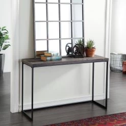 52 in. Black Rectangle Wood Contemporary Console Table by Litton Lane -Outlet Litton Lane Store black litton lane console tables 50434 31 1000