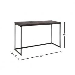 52 in. Black Rectangle Wood Contemporary Console Table by Litton Lane -Outlet Litton Lane Store black litton lane console tables 50434 40 1000