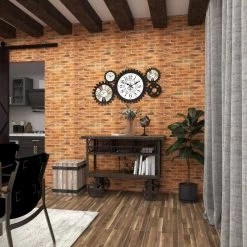 48 in. Black Rectangle Metal Industrial Console Table by Litton Lane -Outlet Litton Lane Store black litton lane console tables 88583 40 1000