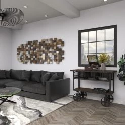 48 in. Black Rectangle Metal Industrial Console Table by Litton Lane -Outlet Litton Lane Store black litton lane console tables 88583 fa 1000