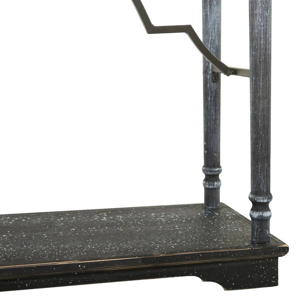Black Farmhouse Console Table, 47 in. x 15 in. x 33 in. by Litton Lane 6 Black Farmhouse Console Table, 47 in. x 15 in. x 33 in. by Litton Lane - Image 4