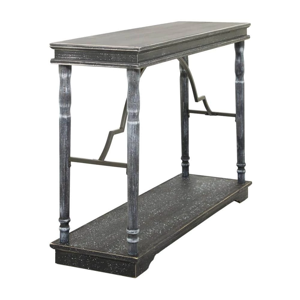 Black Farmhouse Console Table, 47 in. x 15 in. x 33 in. by Litton Lane 5 Black Farmhouse Console Table, 47 in. x 15 in. x 33 in. by Litton Lane - Image 3