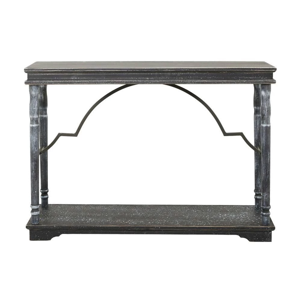 Black Farmhouse Console Table, 47 in. x 15 in. x 33 in. by Litton Lane 4 Black Farmhouse Console Table, 47 in. x 15 in. x 33 in. by Litton Lane - Image 2