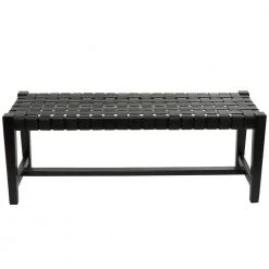 Black Modern Bench 17 in. x 47 in. x 18 in. by Litton Lane