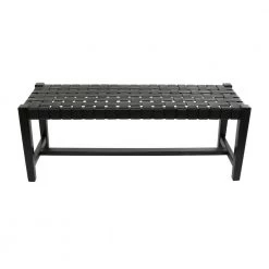 Black Modern Bench 17 in. x 47 in. x 18 in. by Litton Lane -Outlet Litton Lane Store black litton lane dining benches 042029 66 1000