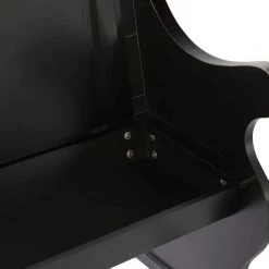 Black Farmhouse Wood Storage Bench 36 in. x 50 in. x 24 in. by Litton Lane -Outlet Litton Lane Store black litton lane dining benches 22694 a0 1000