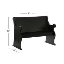 Black Farmhouse Wood Storage Bench 36 in. x 50 in. x 24 in. by Litton Lane -Outlet Litton Lane Store black litton lane dining benches 22694 c3 1000