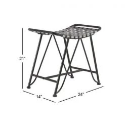 Black Farmhouse Bench 21 in. x 24 in. x 14 in. by Litton Lane -Outlet Litton Lane Store black litton lane dining benches 42894 76 1000