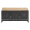 Black Rectangle 3 Drawer Low Profile File Cabinet Storage Unit with Brown Wood Top by Litton Lane -Outlet Litton Lane Store black litton lane dining benches 51851 64 1000