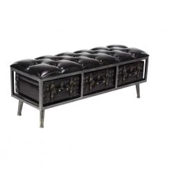 Black Storage Industrial Bench 18 in. x 48 in. x 16 in. by Litton Lane