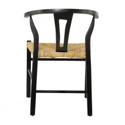 Black Teak Modern Accent Chair by Litton Lane -Outlet Litton Lane Store black litton lane dining chairs 042024 66 1000
