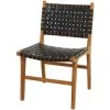 Black Teak Wood Contemporary Dining Chair (Set of 2) by Litton Lane -Outlet Litton Lane Store black litton lane dining chairs 042744 64 1000