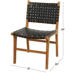 Black Teak Wood Contemporary Dining Chair (Set of 2) by Litton Lane -Outlet Litton Lane Store black litton lane dining chairs 042744 c3 1000
