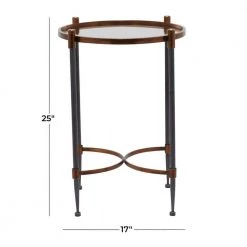 17 in. Black Round Glass End Table by Litton Lane -Outlet Litton Lane Store black litton lane end side tables 041008 76 1000