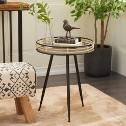 Black Modern Metal Accent Table by Litton Lane -Outlet Litton Lane Store black litton lane end side tables 16586 31 1000