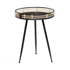 Black Modern Metal Accent Table by Litton Lane
