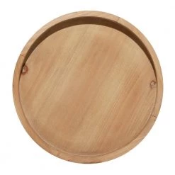 16 in. Black Round Wood End Table with Brown Top and Wire Basket Storage by Litton Lane -Outlet Litton Lane Store black litton lane end side tables 37872 1f 1000