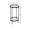 15 in. Black Round Mirrored 2 Level End Table by Litton Lane