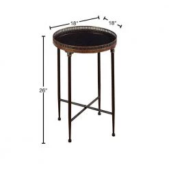 18 in. Black Round Marble End Table by Litton Lane -Outlet Litton Lane Store black litton lane end side tables 80442 40 1000