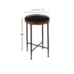 18 in. Black Round Marble End Table by Litton Lane -Outlet Litton Lane Store black litton lane end side tables 80442 76 1000