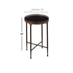 18 in. Black Round Marble End Table by Litton Lane -Outlet Litton Lane Store black litton lane end side tables 80442 c3 1000