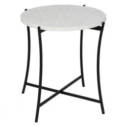 20 in. Black Round Terrazzo End Table by Litton Lane