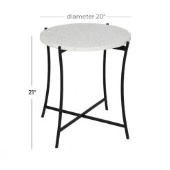 20 in. Black Round Terrazzo End Table by Litton Lane -Outlet Litton Lane Store black litton lane end side tables 80855 76 1000